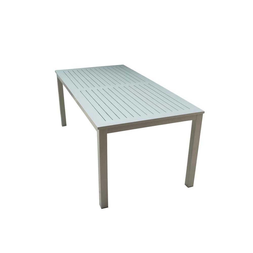 Courtyard Casual Skyline Silver Aluminum Outdoor Rectangle Dining Table