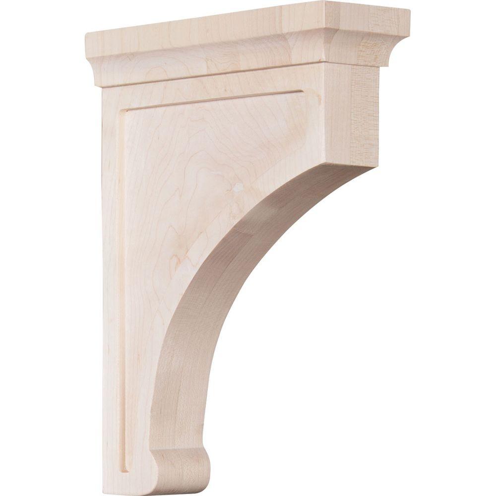 2-Pack Ekena Millwork BKTW02X08X08EAMA-CASE-2 1 3//4 inch W x 7 1//2 inch D x 7 1//2 inch H Eaton Wood Bracket Maple ,