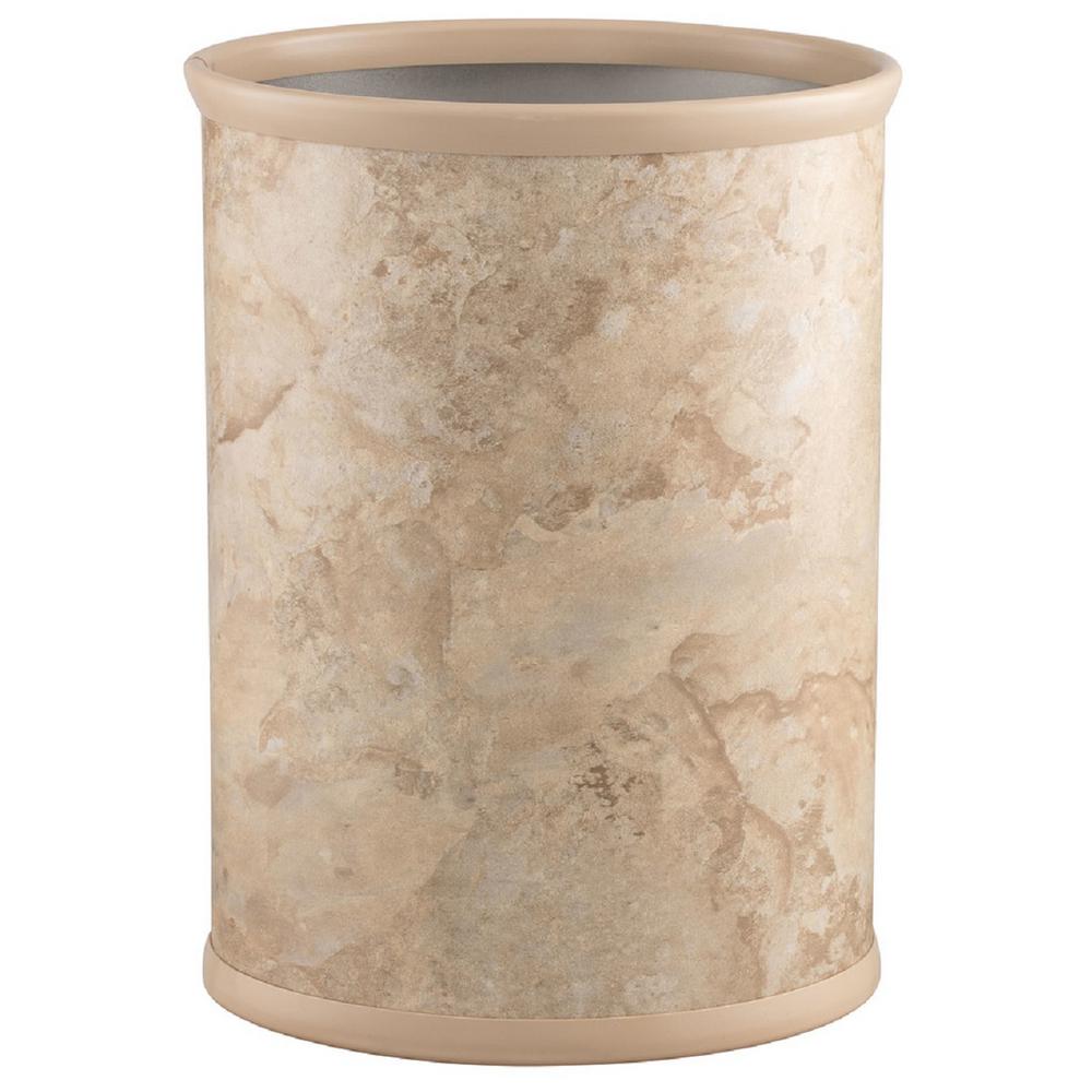 Kraftware 13 Qt. Sand Stone Oval Waste Basket55574 The Home Depot