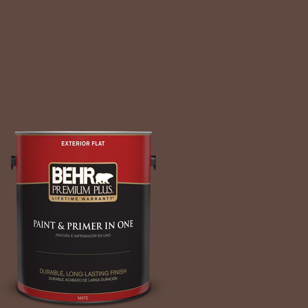 BEHR Premium Plus 1-gal. #N150-7 Chocolate Therapy Flat Exterior ...