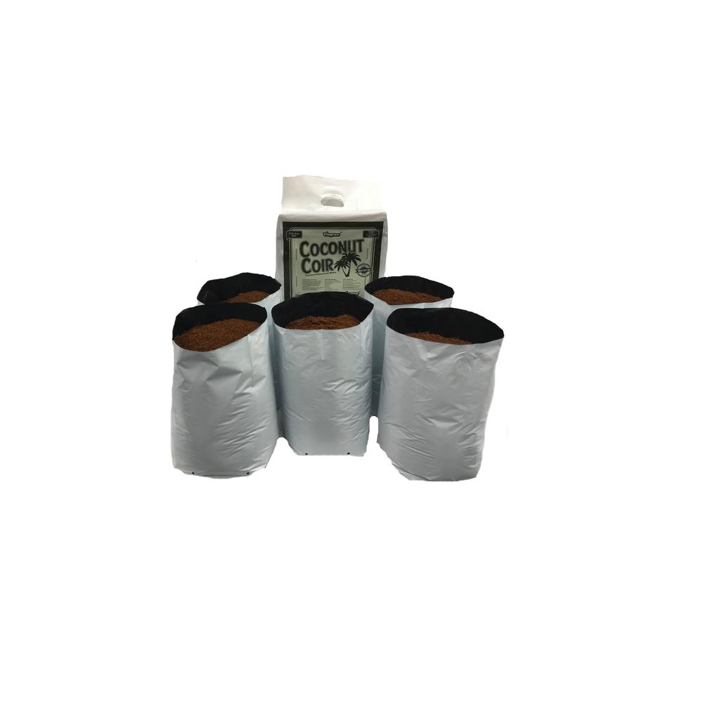 Viagrow 3 Gal Plastic Grow Bag With Coconut Coir Premium Growing Plastic Grow Bag With Coconut Coir Premium Growing Media 5