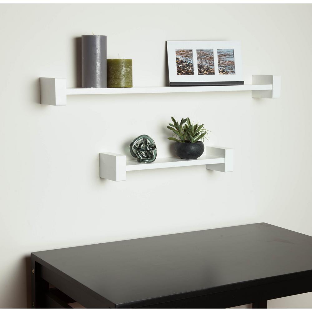 Honey-Can-Do 15.75 in. x 3.94 in. H-Shape White Wall Shelf ...