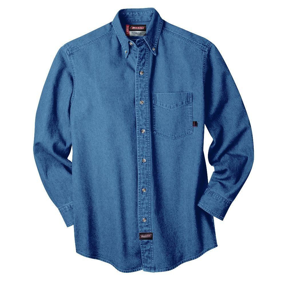 UPC 607645431543 product image for Dickies Shirts XX-Large Long Sleeve Denim Shirt Blue GL300SNB 2X | upcitemdb.com