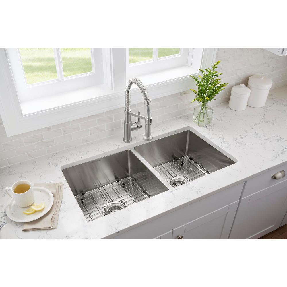 Glacier Bay All-in-One Brushed Stainless Steel 36 in. 18-Gauge Tight ...