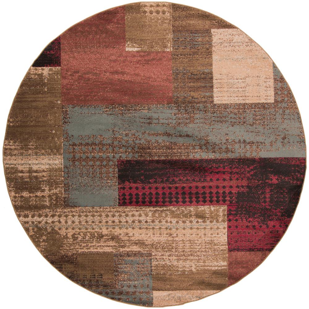 Artistic Weavers Kazuno Dark Red 8 ft. x 8 ft. Round Indoor Area Rug