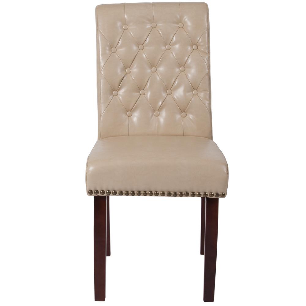 Flash Furniture Hercules Beige Leather Parsons Chair Btpbglea Hercules Beige Leather Parsons Chair