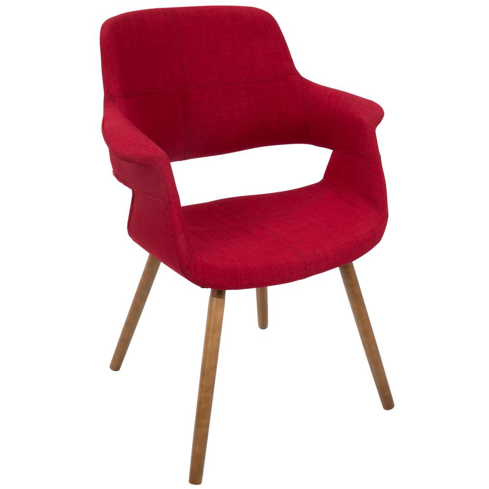 Lumisource Vintage Flair Walnut And Red Accent Chair Chr Jy Vfl R Vintage Flair Walnut And Red Accent Chair