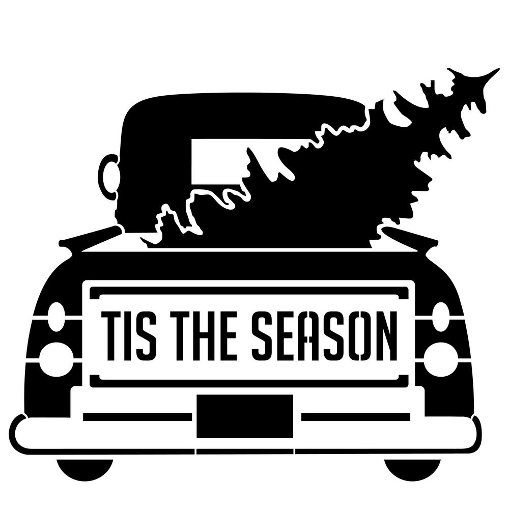 Download Designer Stencils "Tis the Season" Vintage Truck with Tree ...