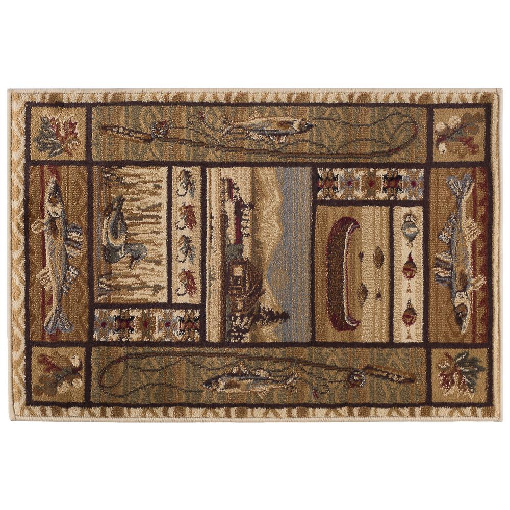 Tayse Rugs Nature Beige 2 Ft X 3 Ft Area Rug Ntr6632 2x3 The