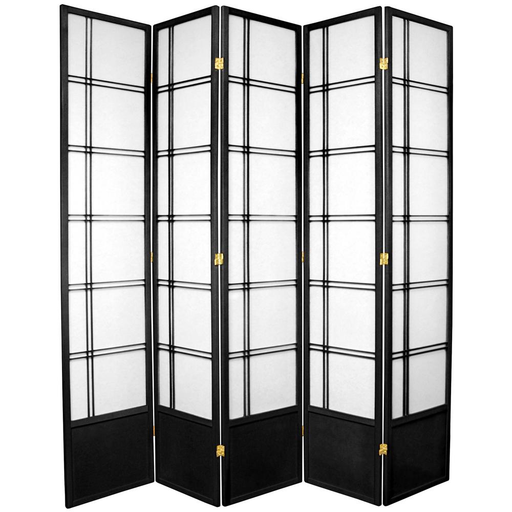 7 ft. Black 5Panel Room Divider84DCBLK5P The Home Depot