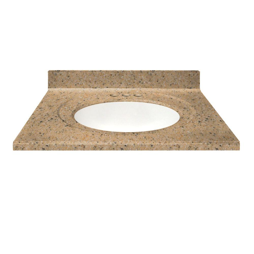 Us Marble 37 In Cultured Granite Vanity Top In Spice Color With