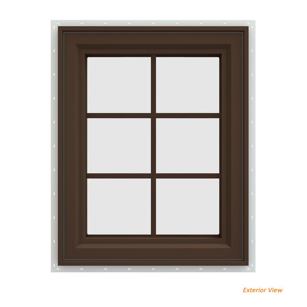 JELD WEN 235 In X 355 In V 4500 Series Brown Painted Vinyl Left