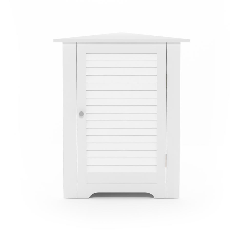 Furinno Indo White Corner Louver Door Cabinet Fr18697wh The Home