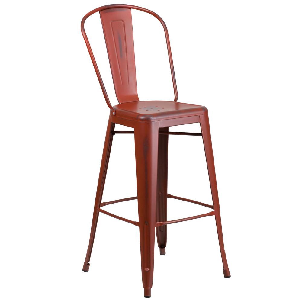 Flash Furniture 30 In Distressed Kelly Red Bar Stool Et353430rd Distressed Kelly Red Bar Stool