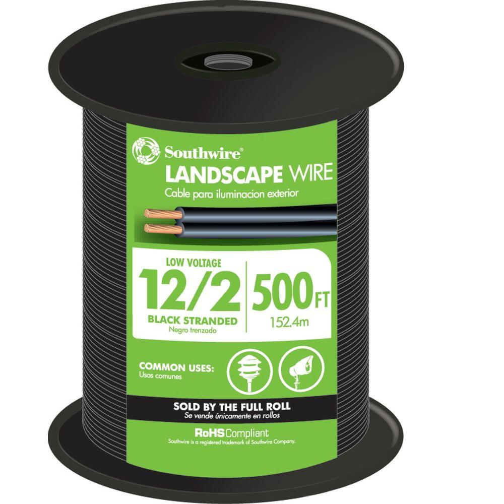 Landscape Lighting Wire The Home Depot 12 2 Black Stranded Cu Low Votlage Landscape Lighting Wire