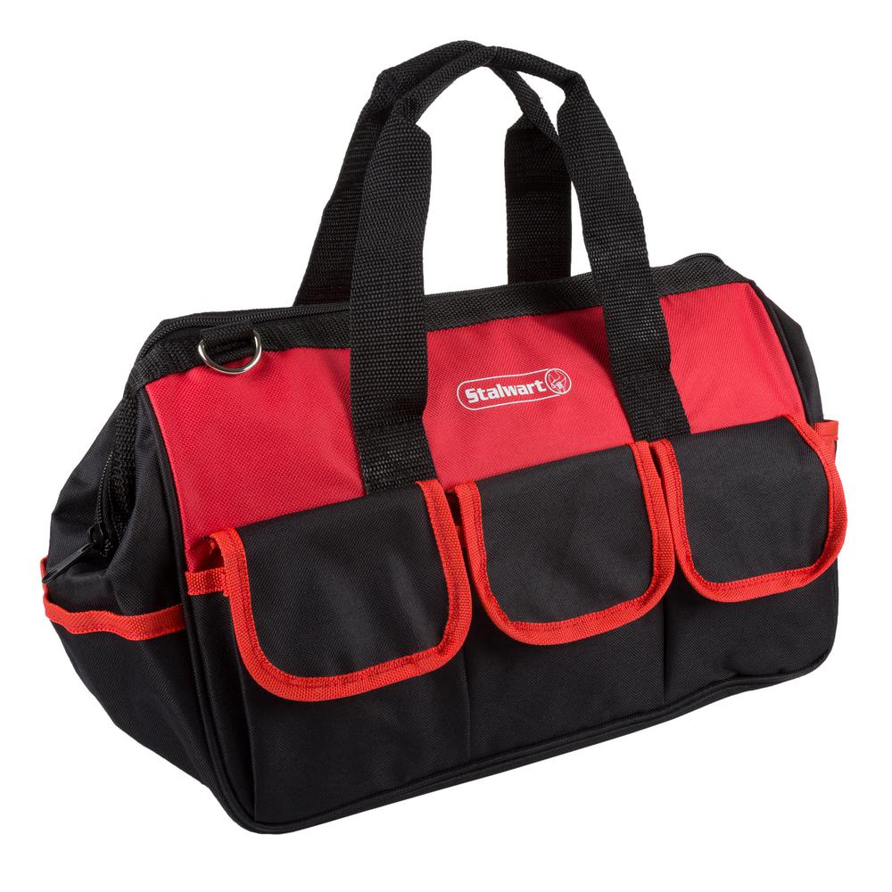 Stalwart 14 In Tool Bag With Wide Mouth Storage M550116 The Home Tool Bag With Wide Mouth Storage