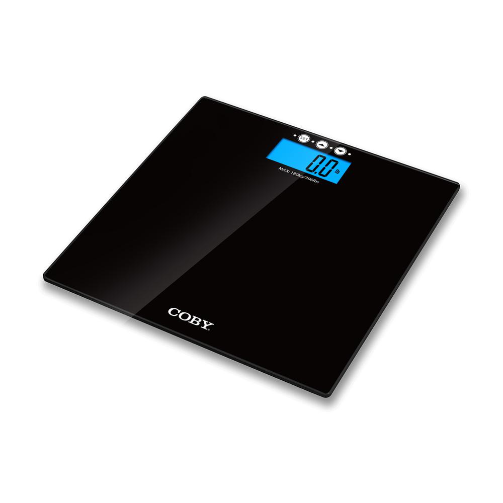 Coby Digital Bathroom Scale with Color Changing Display and BMI