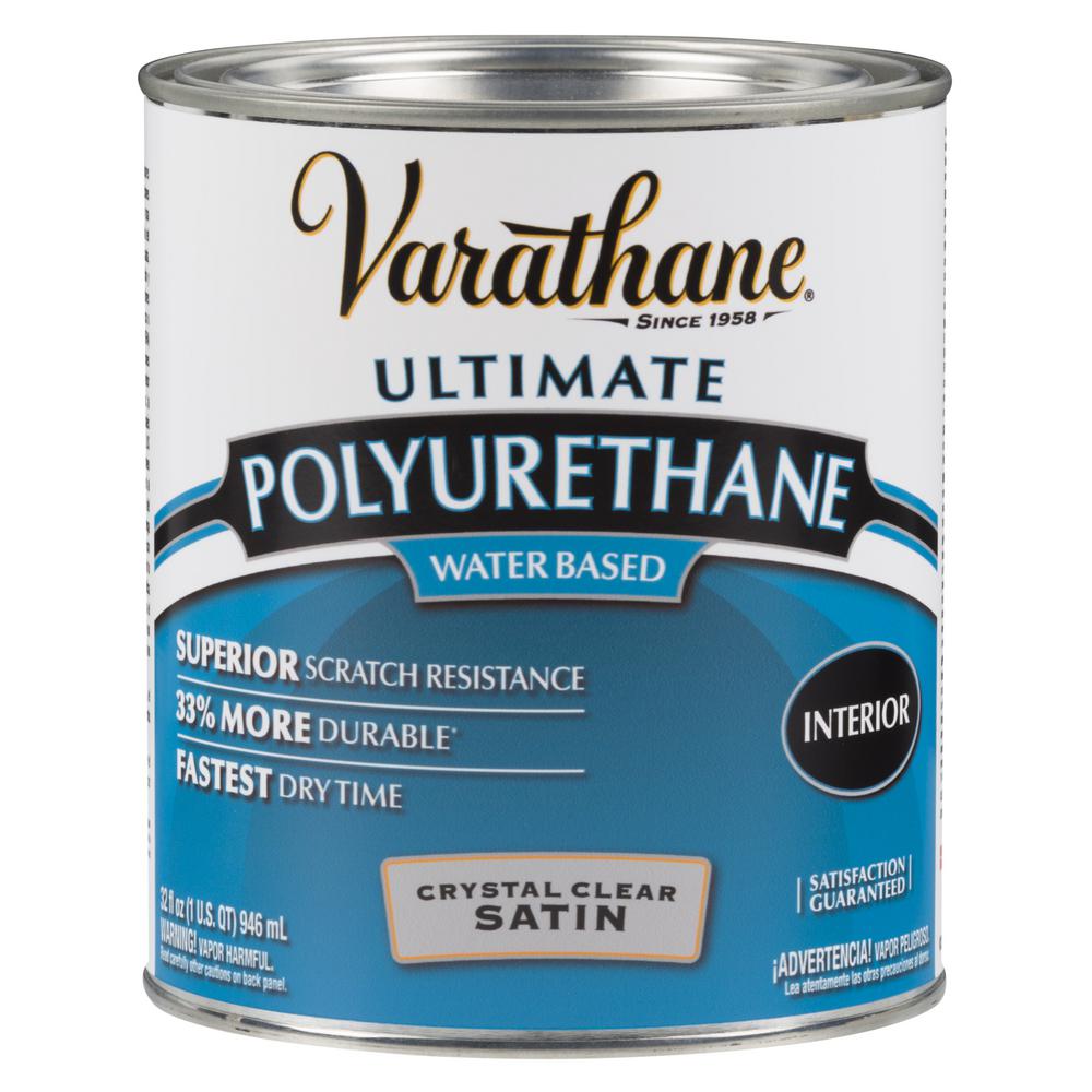 Varathane 1 Qt Clear Satin Water Based Interior Polyurethane