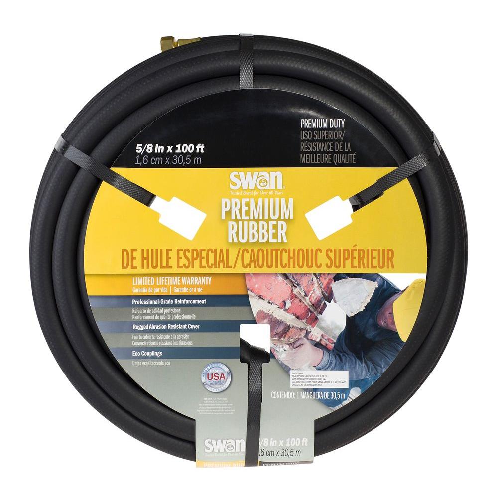 Swan 5/8 in. Dia x 100 ft. Premium Rubber Heavy Duty Water Hose