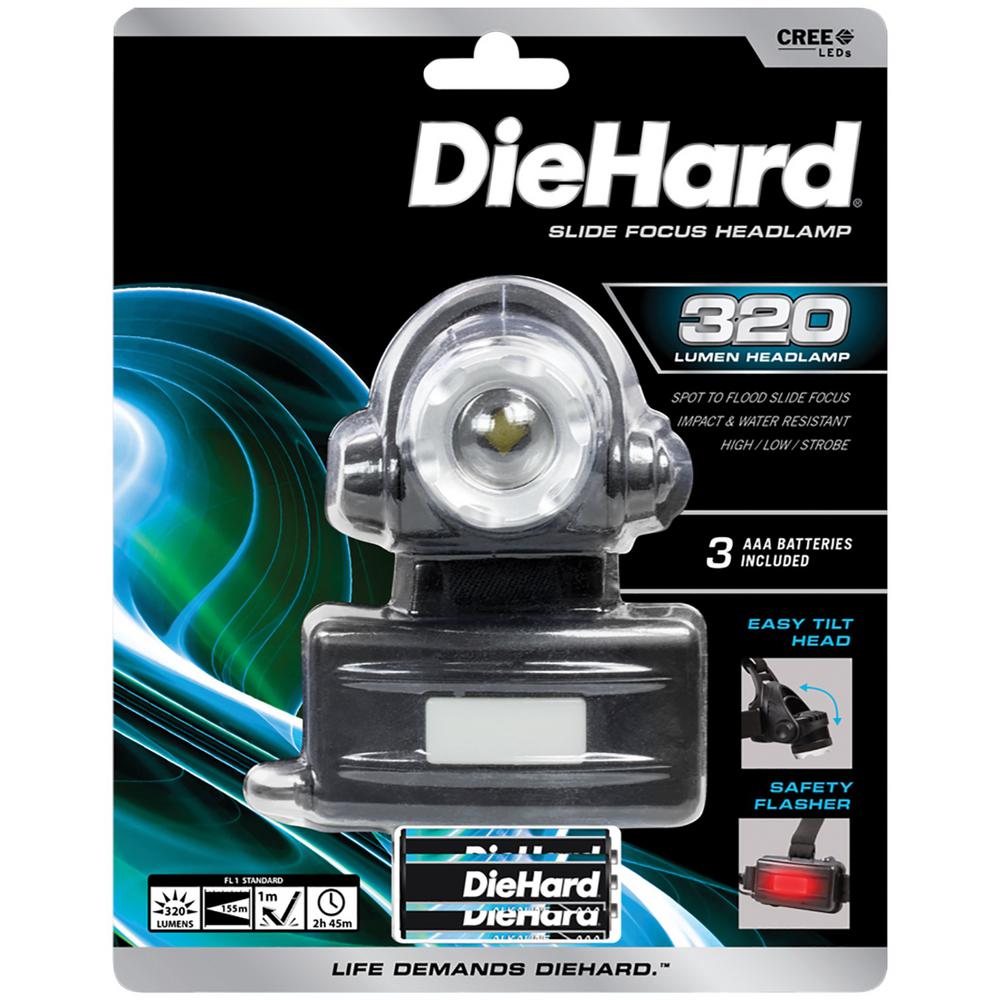 UPC 035355461091 product image for DieHard 320 Lumens Slide Focus Headlamp, Blacks | upcitemdb.com
