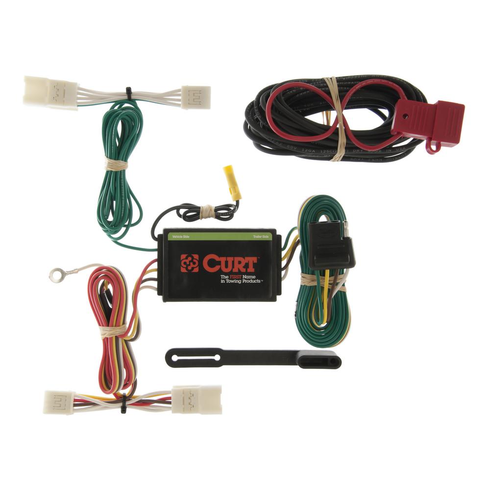 CURT Custom VehicleTrailer Wiring Harness, 4Way Flat, Select Toyota