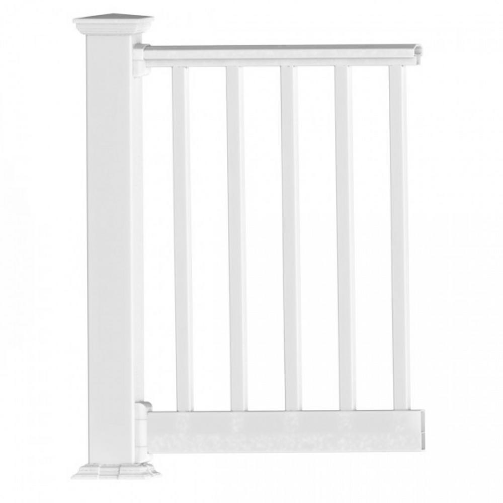 RDI Original Rail PVC 8 ft. x 42 in. White Square Baluster Level Rail