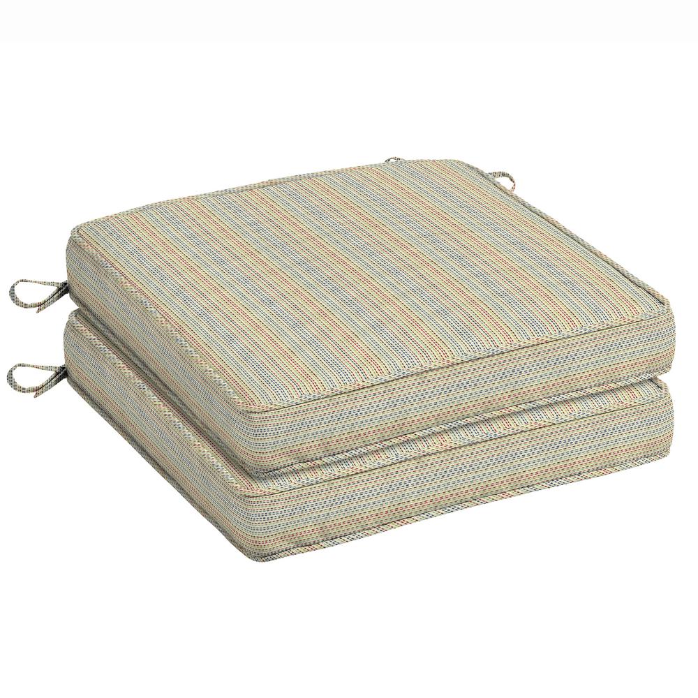 Hampton Bay Ticking Stripe Outdoor Seat Cushion (2Pack)FF72412BD9D2