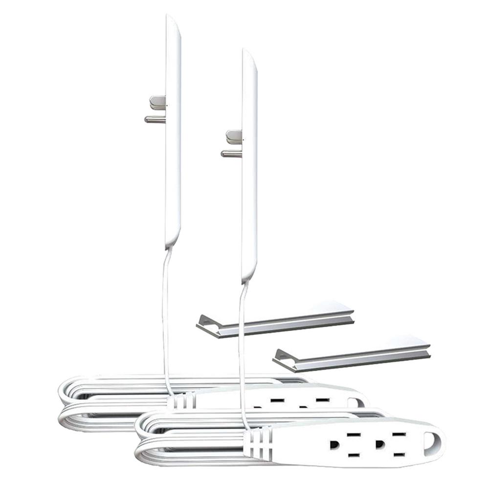 Sleek Socket 9 ft.16/3 Extension Cord with Wall Plate Cover (2Pack