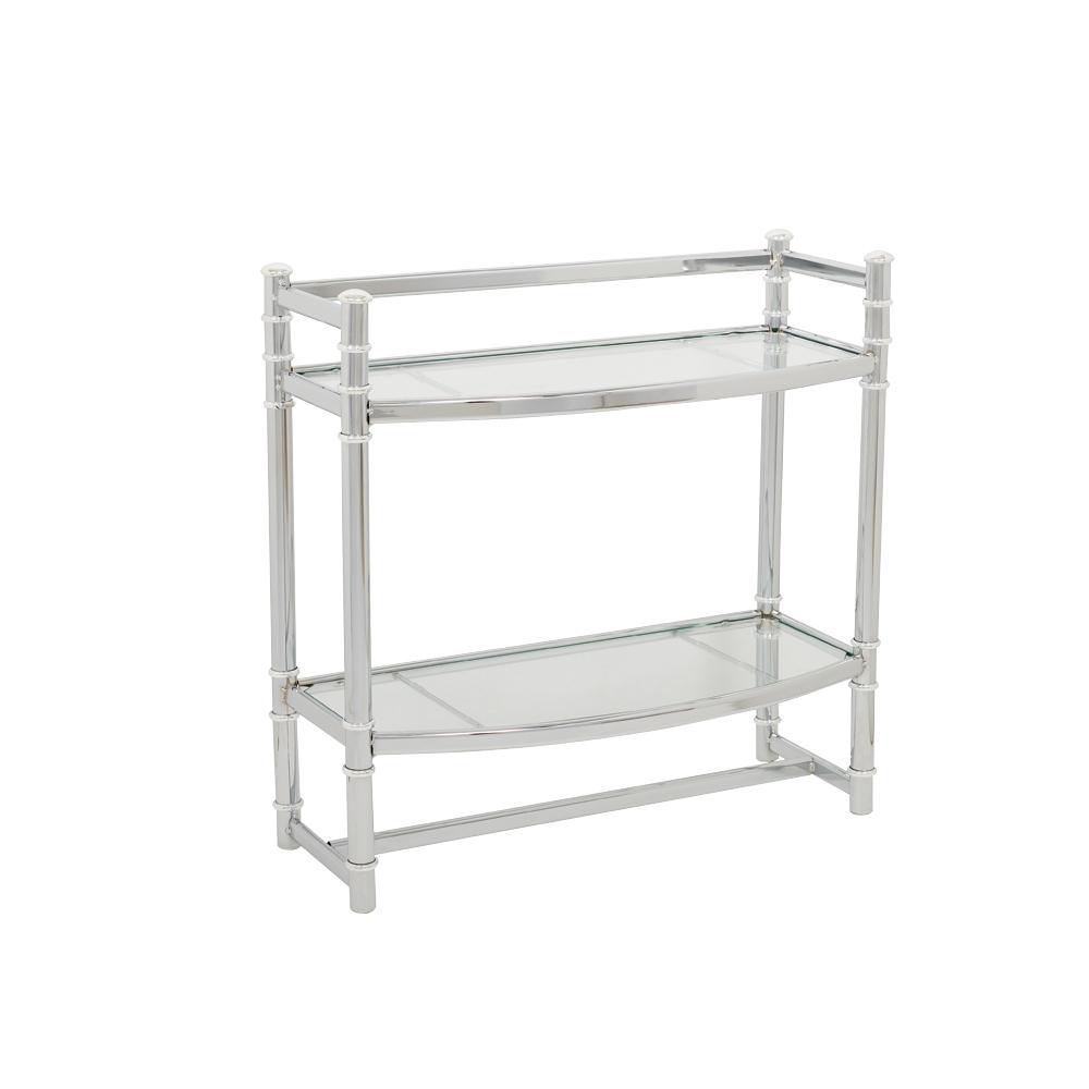 Zenna Home Studio Accents 21 In W Wall Shelf In Chrome And Glass 9012ss The Home Depot