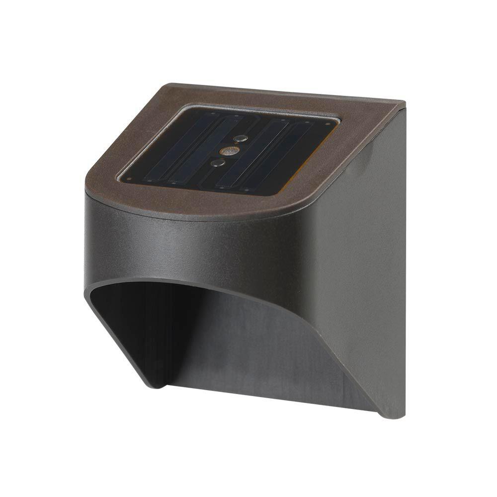 Solar Dark Brown Outdoor Integrated Led Fence Or Deck Light 2 Pack Solar Dark Brown Outdoor Integrated Led Fence Or Deck Light 2 Pack