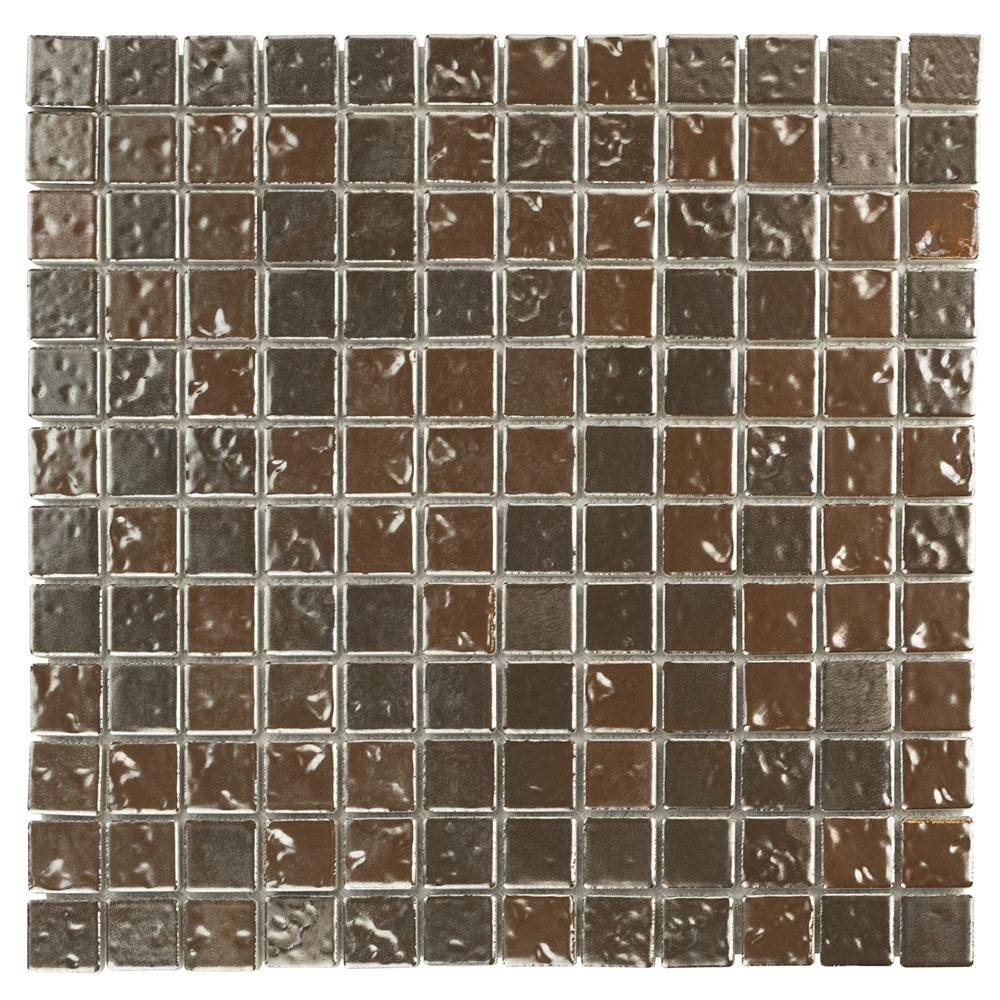 Floor Garage Metallic Mosaic Tile The Home Depot Tetsu Ore Antique Copper 12 In X 6 Mm Porcelain Mosaic