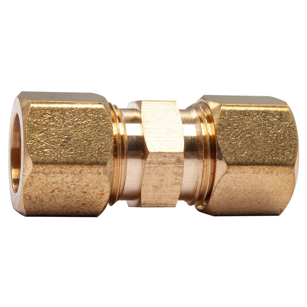 Ltwfitting 1 2 In O D Brass Compression Coupling Fitting 5 Pack Hf62805 The Home Depot