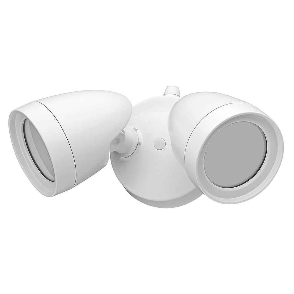 Defiant 2 Head White Outdoor Integrated LED Security Flood Light with