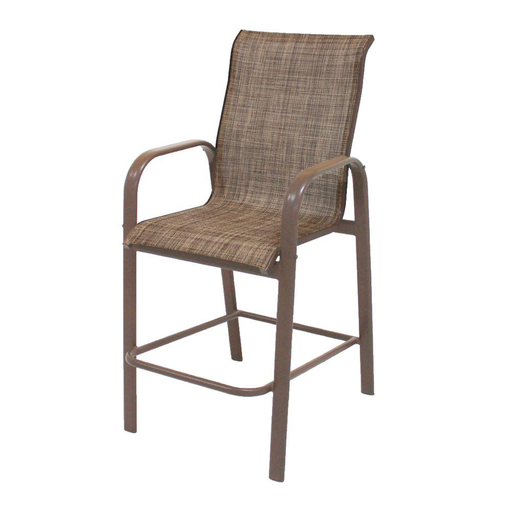 Unbranded Marco Island Brownstone Commercial Grade Aluminum Bar Height Patio Dining Chair With Chesterfield Sling 3177 S C The Home Depot - Sling Bar Stool Patio Furniture Unbranded Marco Island Brownstone Commercial Grade Aluminum Bar Height Patio Dining Chair With Chesterfield Sling 3177 S C The Home Depot - Sling Bar Stool Patio Furniture