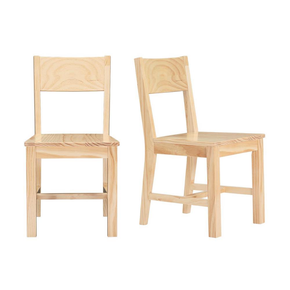 StyleWell Lincoln Unfinished Wood Dining Chair with Square Back (Set of