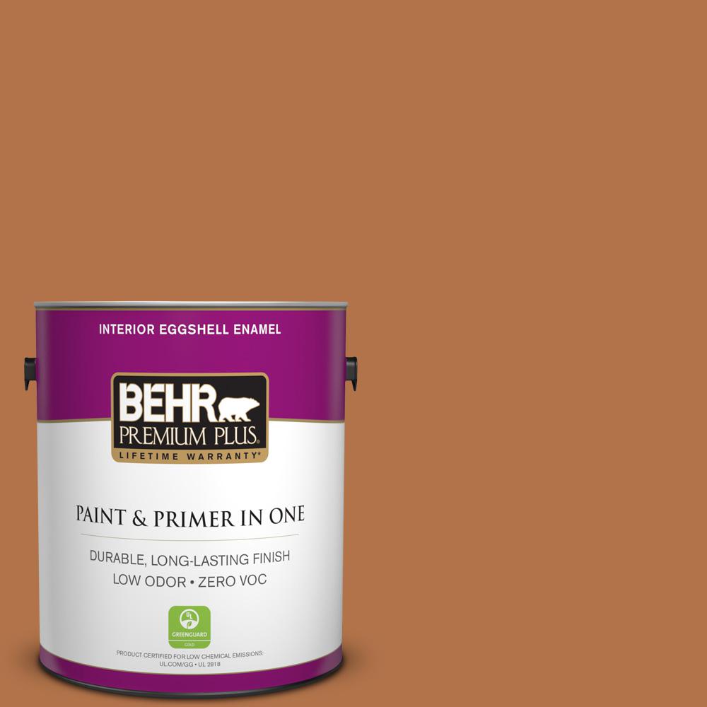 BEHR Premium Plus 1 gal. S4104 Copper Patina Satin Enamel Zero VOC