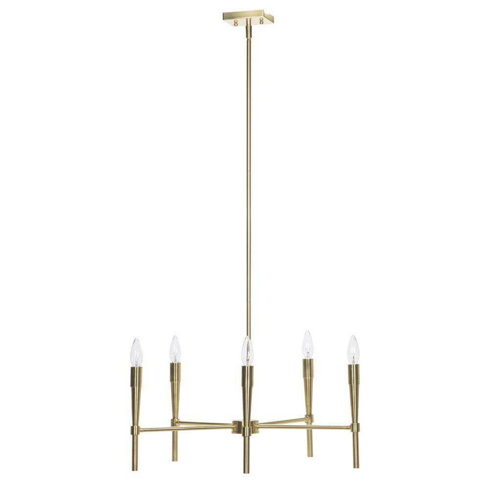Globe Electric Elena 5Light Contemporary Brushed Brass Chandelier