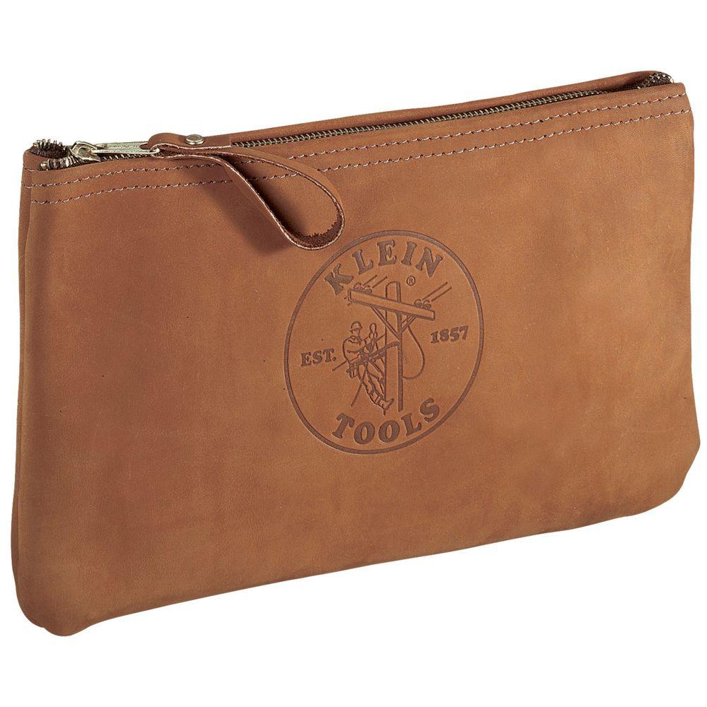 Klein Tools 121/2 in. Leather Zipper Bag5139L The Home Depot