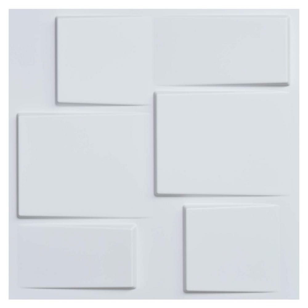Art3d 19.7 in. x 19.7 in. White PVC 3D Wall Panels Decorative Wall