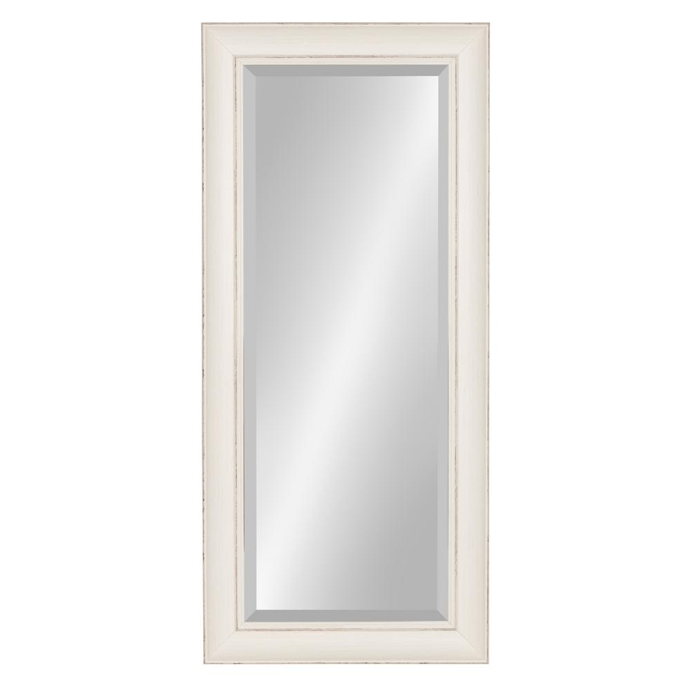 Kate and Laurel Medium Rectangle White FullLength Beveled Glass Casual Mirror (36 in. H x 16 in