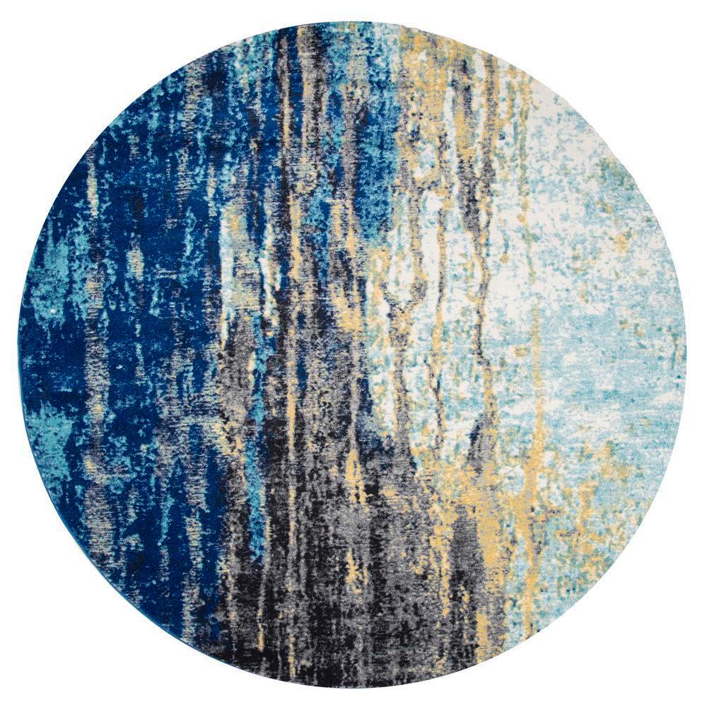 nuLOOM Katharina Modern Abstract Blue 8 ft. Round RugRZBD04A808R