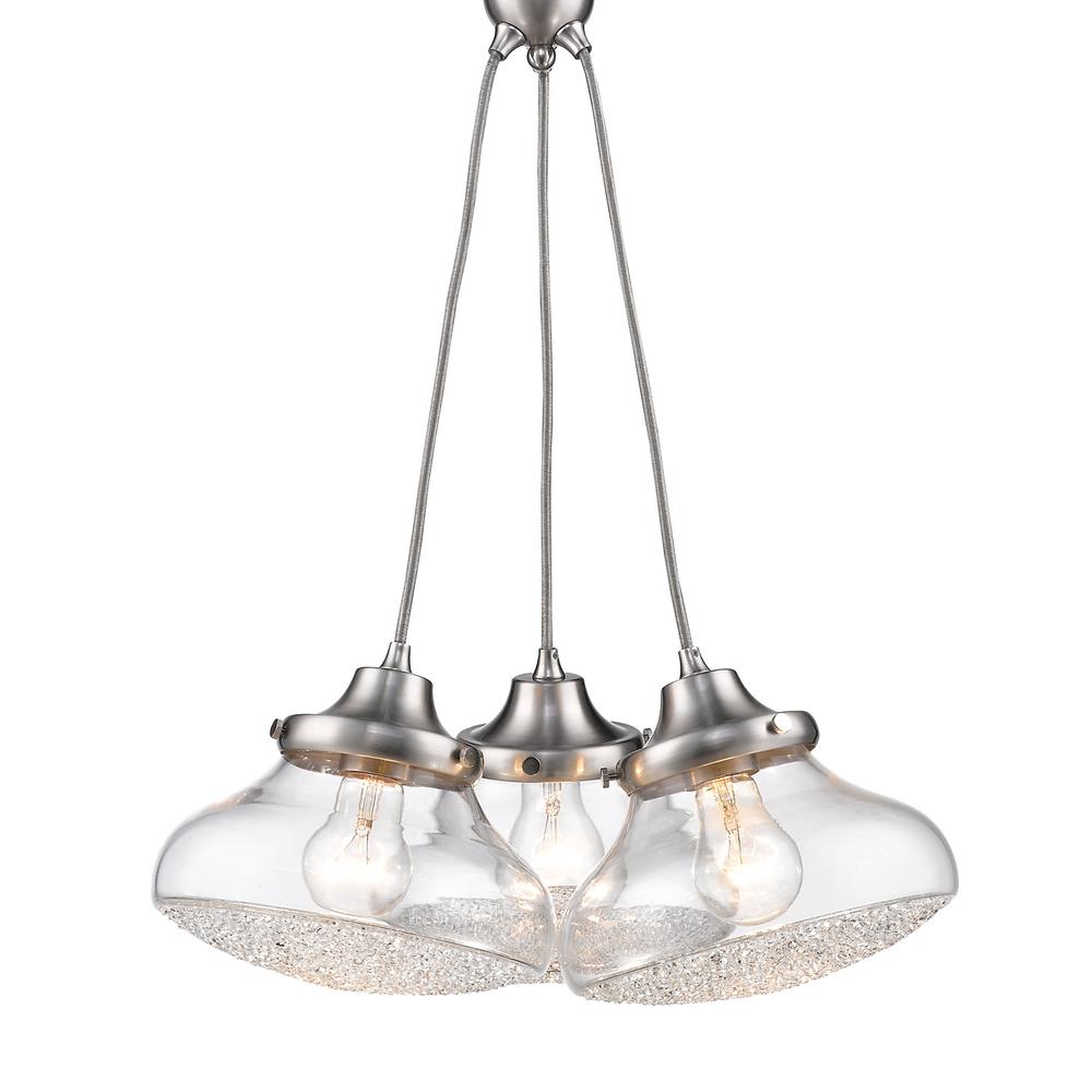 Golden Lighting Asha 3 Light Pewter Pendant
