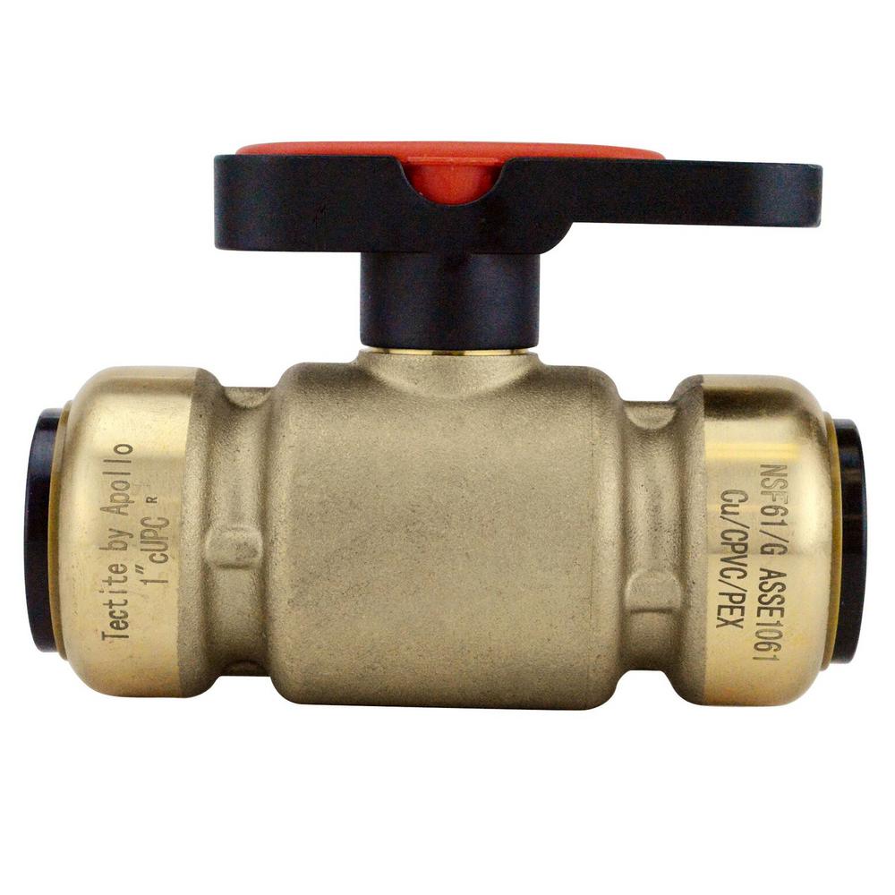 Tectite 1 in. Brass PushToConnect Compact Ball Valve with Lockable