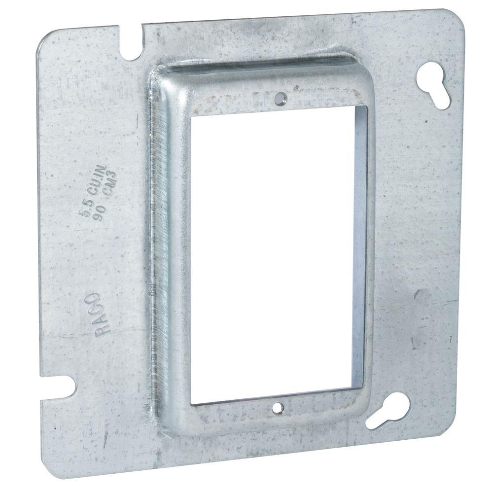 RACO 4-11/16 in. Square Single Device Mud Ring, 3/4 in. Raised (25-Pack ...