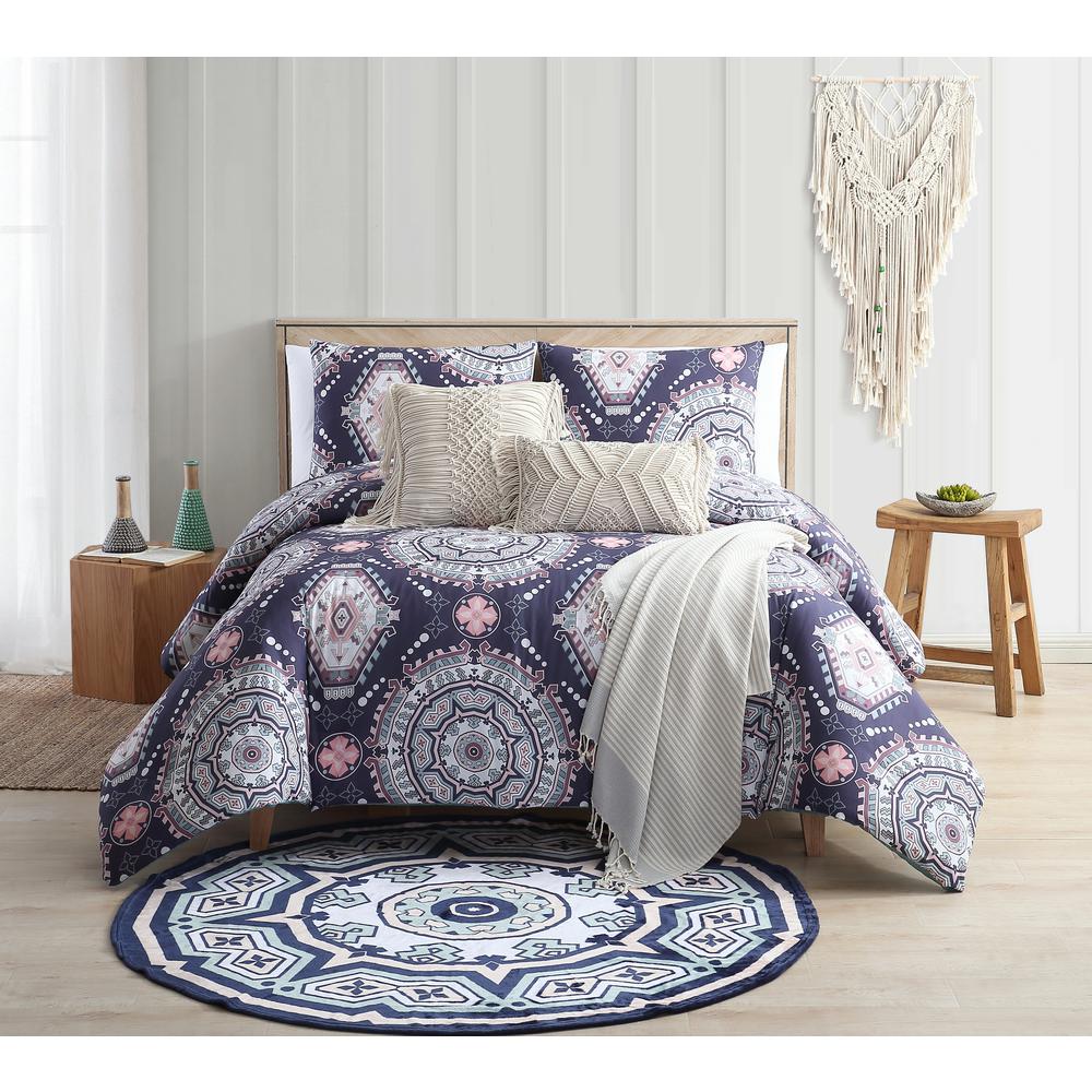 Sand Cloud Medallion Navy Full Queen Comforter Set M617621 The