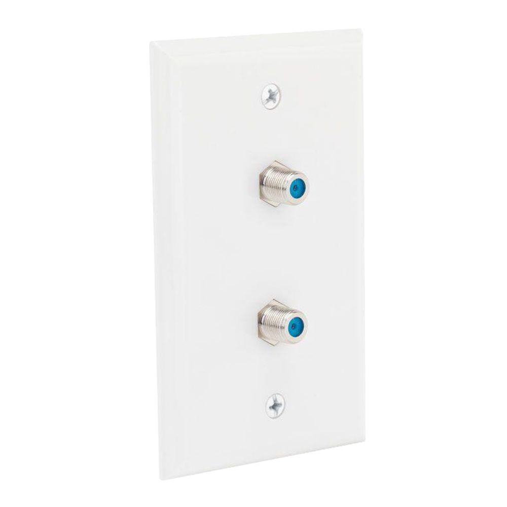 coaxial connect plate wall White Plate, F Wall Dual Commercial Electric DUAL Coaxial