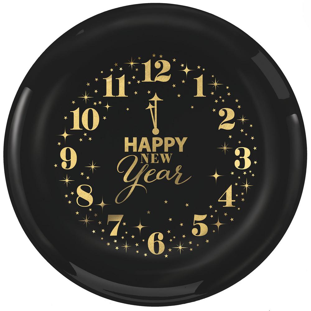 Amscan New Year\'s 9 in. Large Plastic Clocks Plates (12-Count, 2 ... Amscan New Year\'s 9 in. Large Plastic Clocks Plates (12-Count, 2 ...