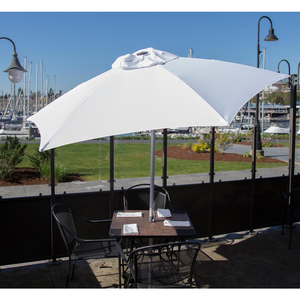 Unbranded 8 5 Ft Aluminum Manual Push Up Tilt Patio Umbrella In White Polyester 1203 The Home Depot