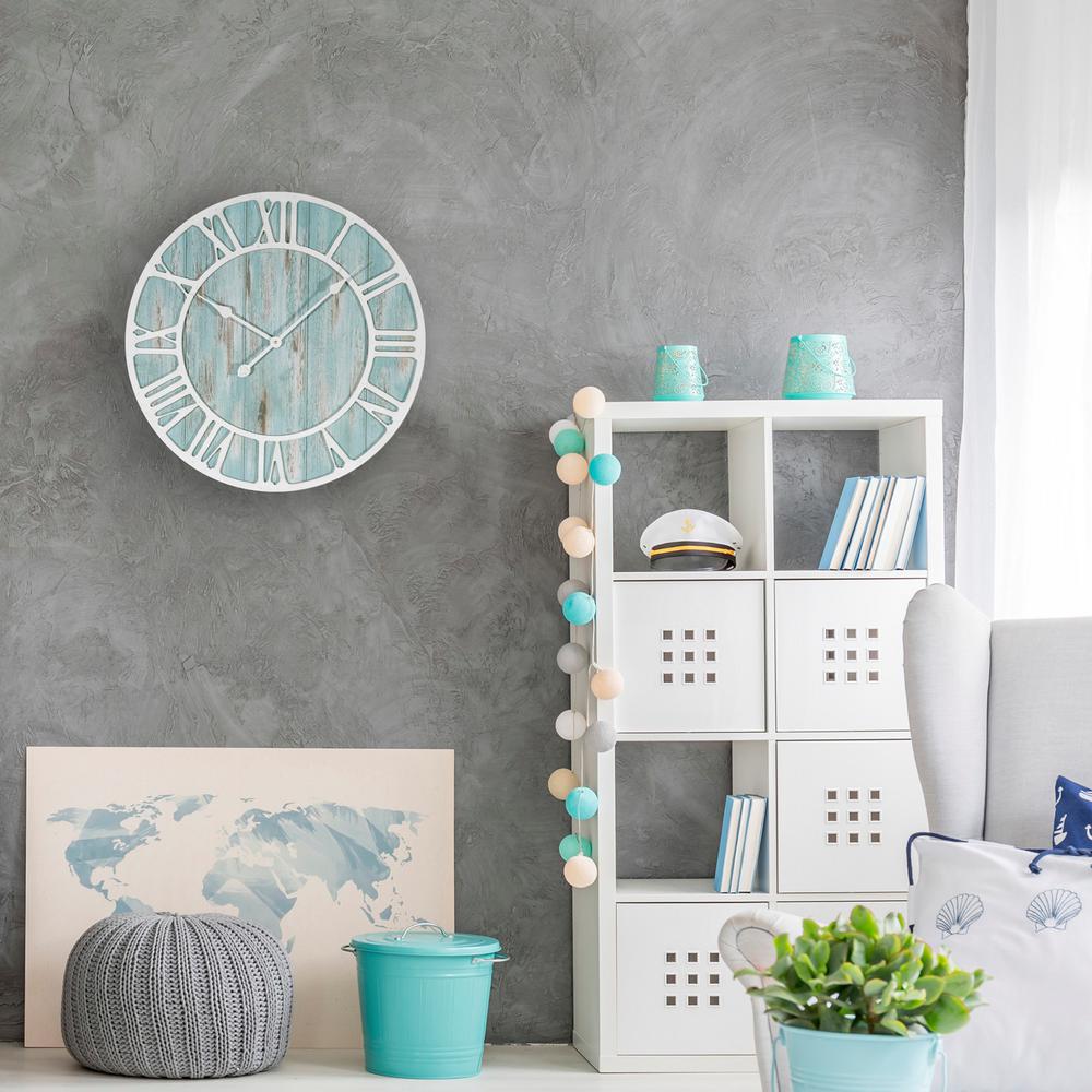 La Crosse Technology 23.5 inch Round Coastal Decorative Quartz Wall Clock by La Crosse Technology