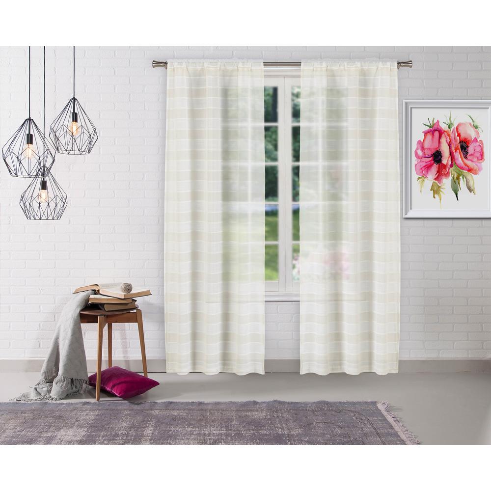 Home Maison Dakota Linen Pole Top Panel Pair 37 In W X 96 In L